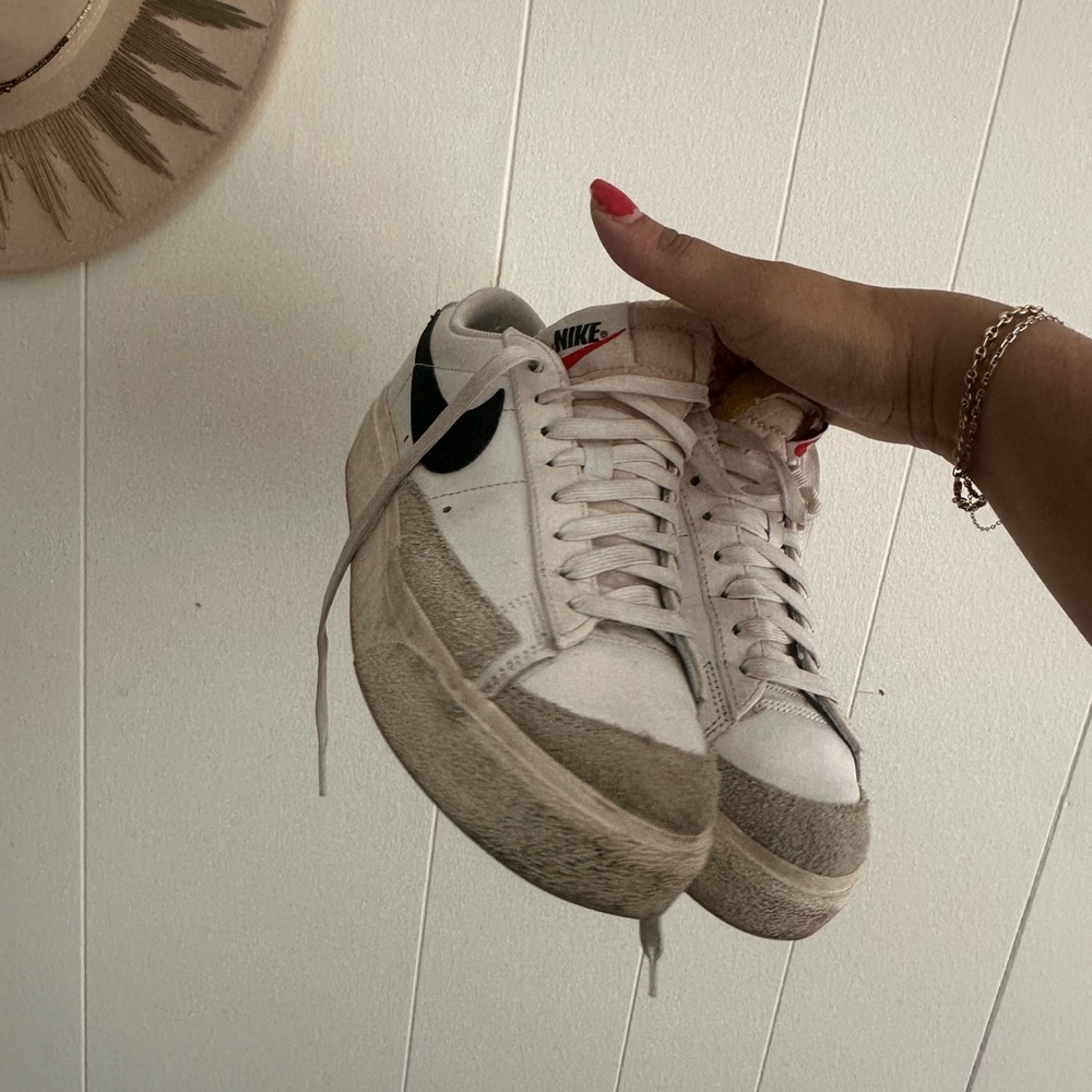 Nike White and Gray Sneakers with Classic Design